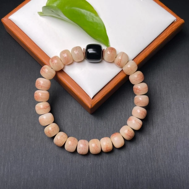 规格1.0 精美人工养殖 驼骨开片血料 桶珠手串 男女同款