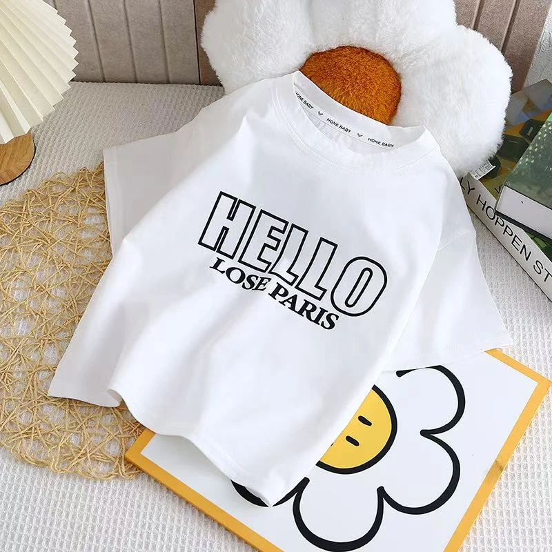 2025新款夏季中小童T恤男童短袖上衣儿童夏装薄款纯棉男童打底