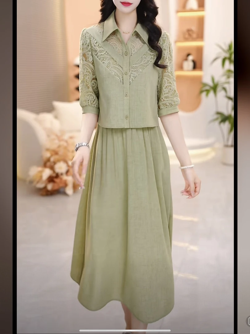 【SJYH765】2025年春季新款时尚优雅减龄连衣裙显瘦气质女装裙子