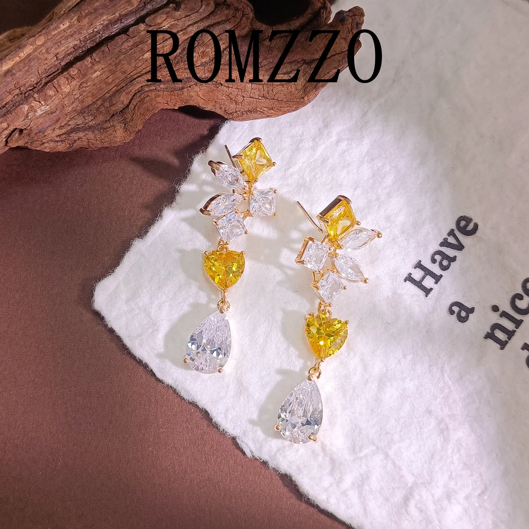 铜合金合成锆石耳饰 WYSX-002000【黄蕊白兰】耳环气质欧美百搭时尚