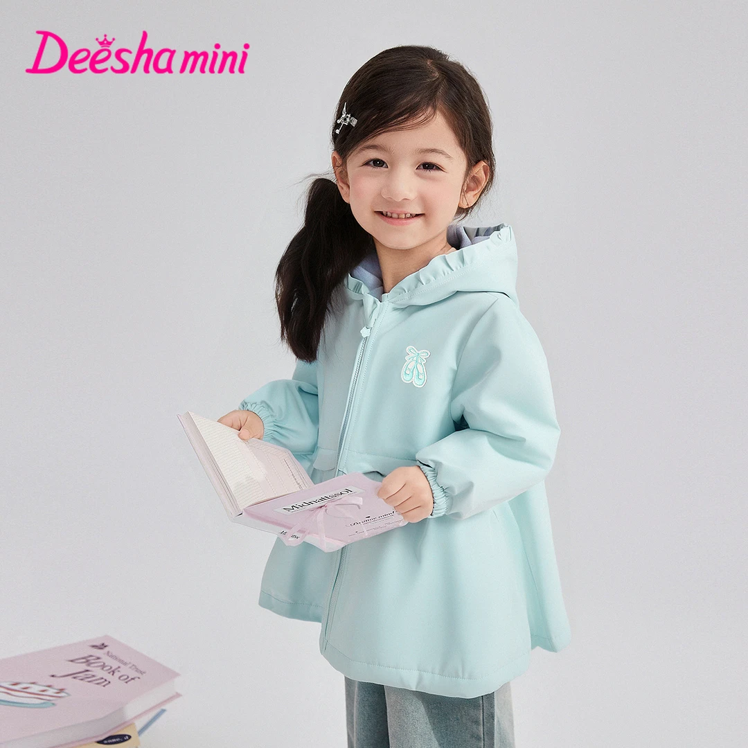 笛莎婴幼童装女童外套秋冬季新款女孩宝宝卡通连帽外套-132547203