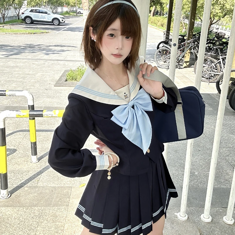 小瑾家原创东和新野新色收腰显瘦长袖水手服JK制服套装