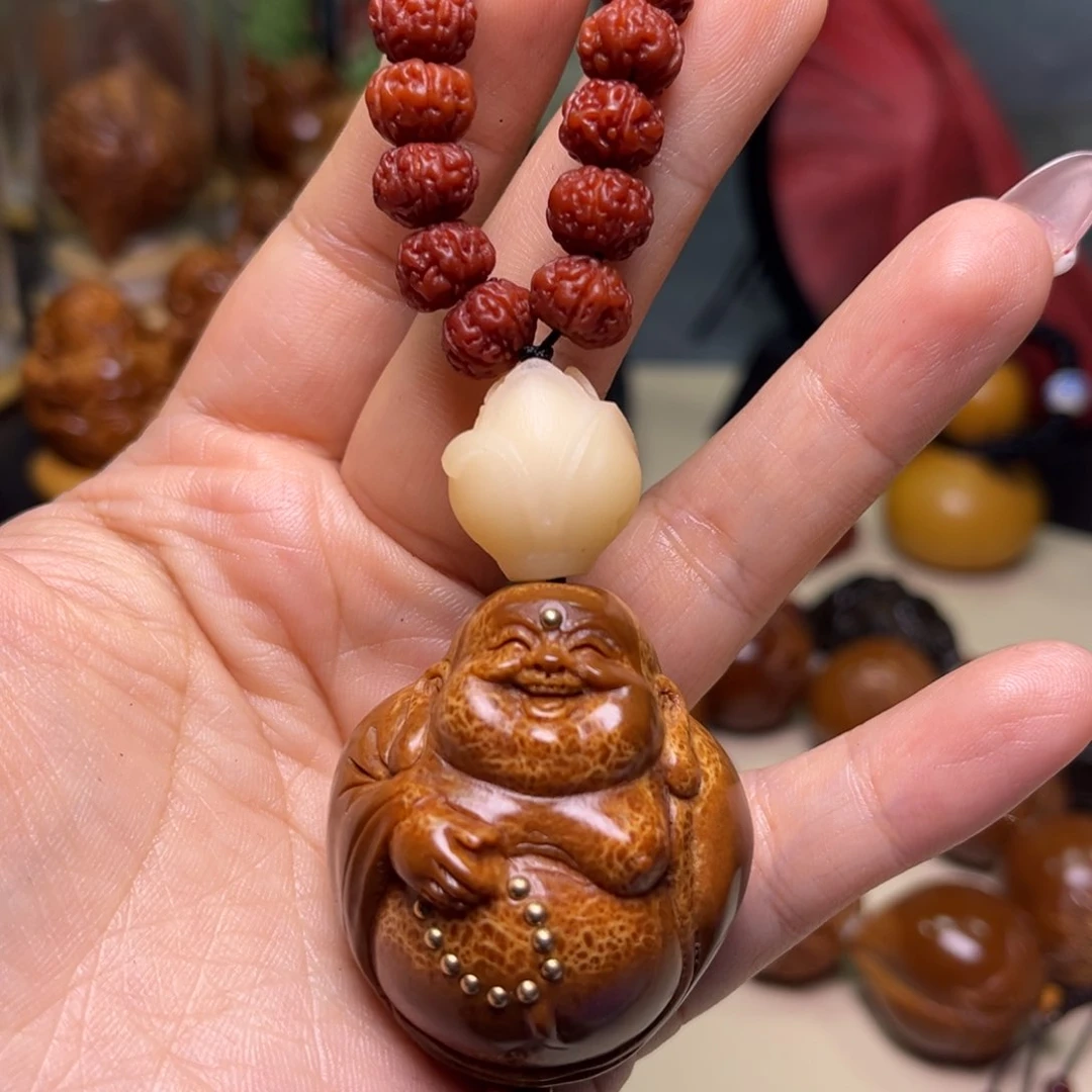橄榄核手串/手链镶嵌弥勒玉化金刚一套