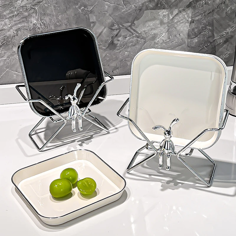 轻奢吐骨碟套装家用餐桌垃圾盘创意零食小碟子收纳架家用果盘