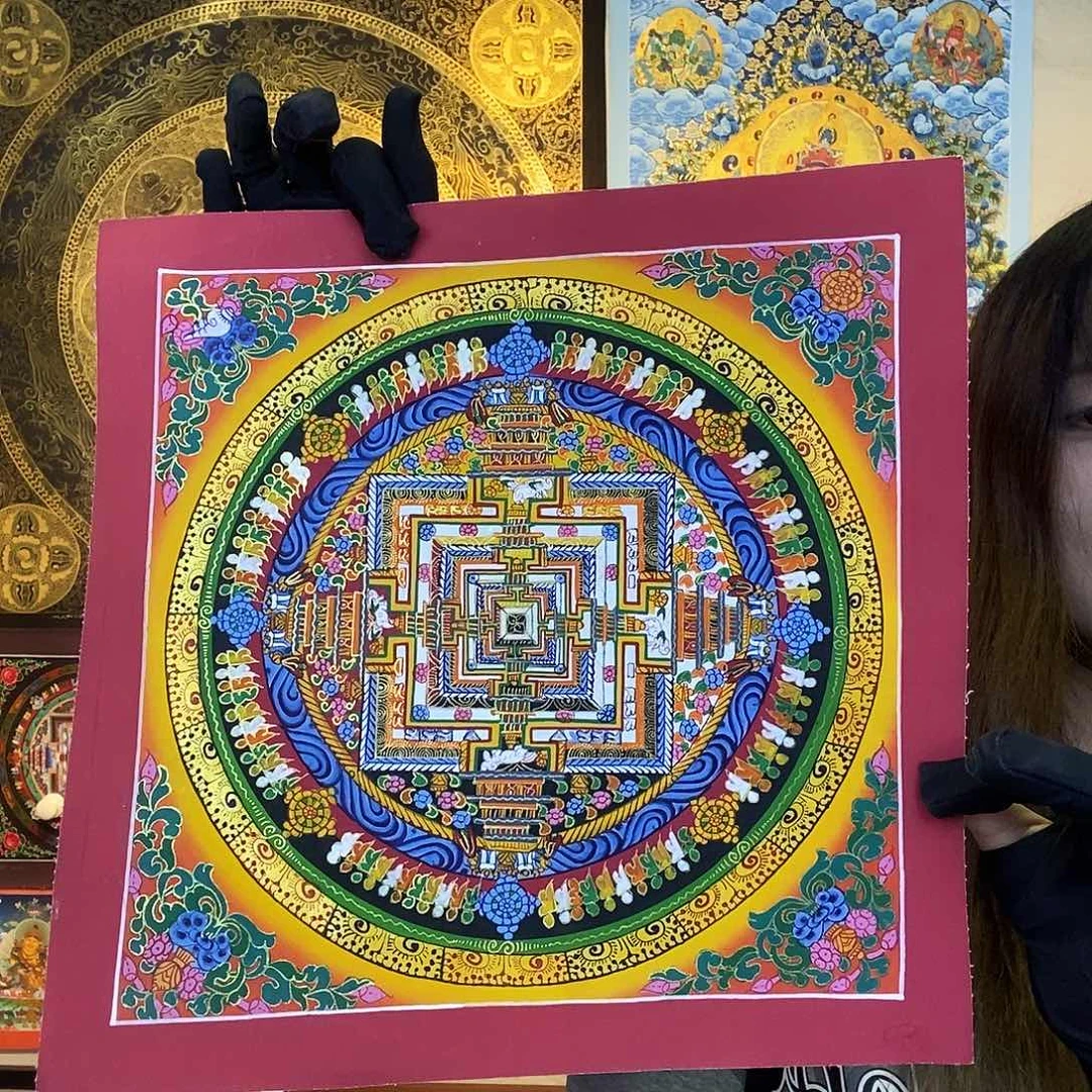 卷轴画纯手绘唐卡坛城27 厘米左右