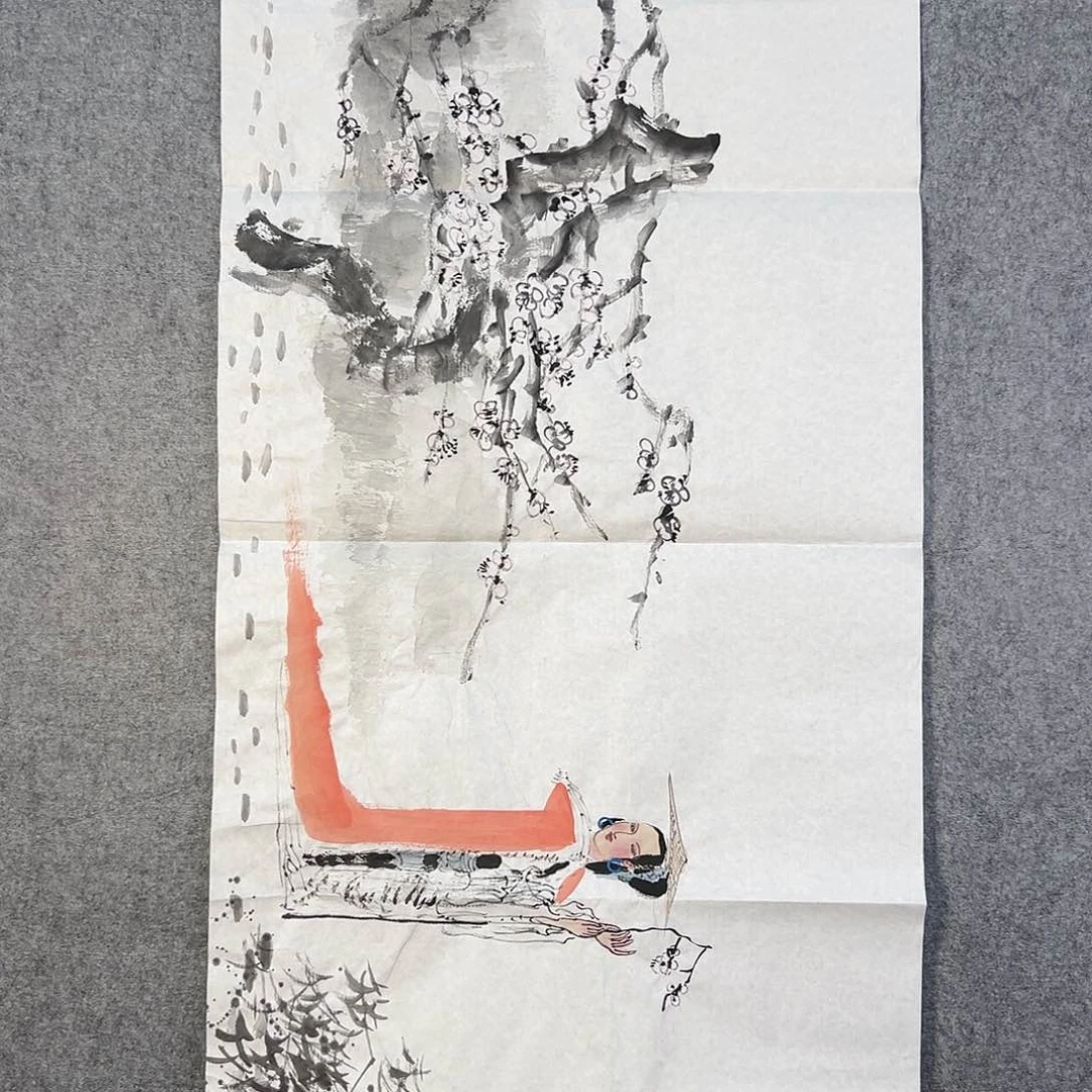 国画483 牡丹之花之叶的颜色与