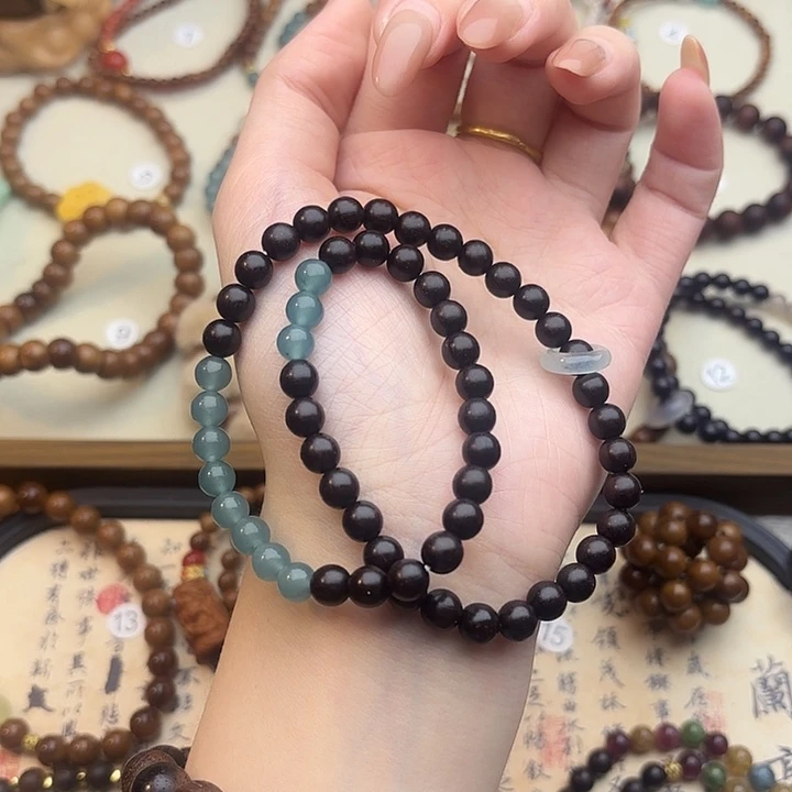 未镶嵌手串檀香紫檀（小叶紫檀）蓝水06