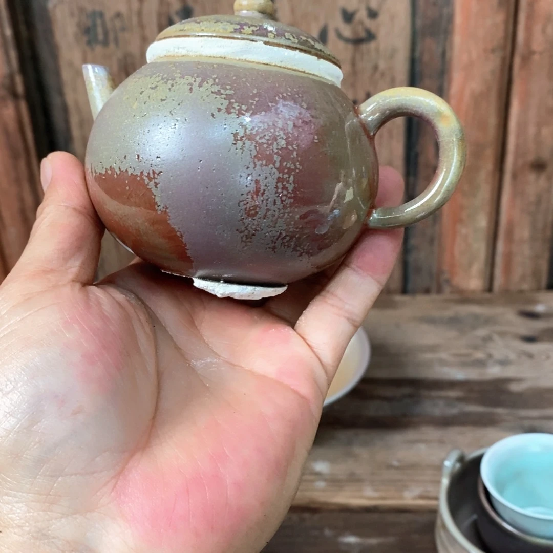 釉绘浪鬼柴烧，秞陶美器
