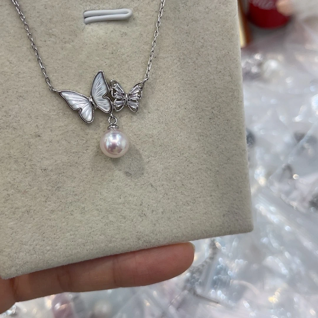 颈饰银S925镶嵌海水珍珠