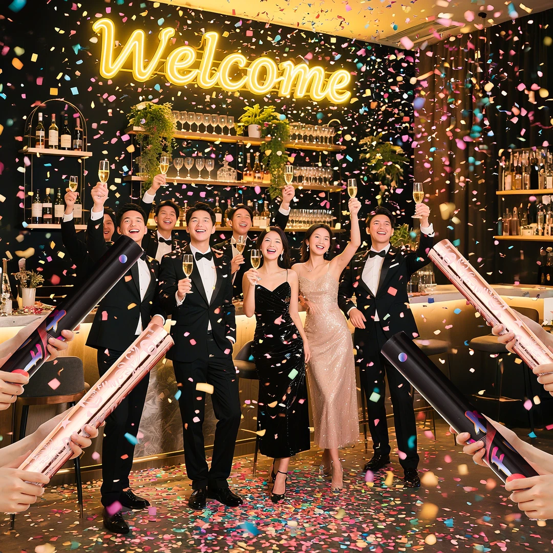 菲寻酒吧专用手持礼炮夜店直播间聚会活动手拧式彩带礼花筒小道具