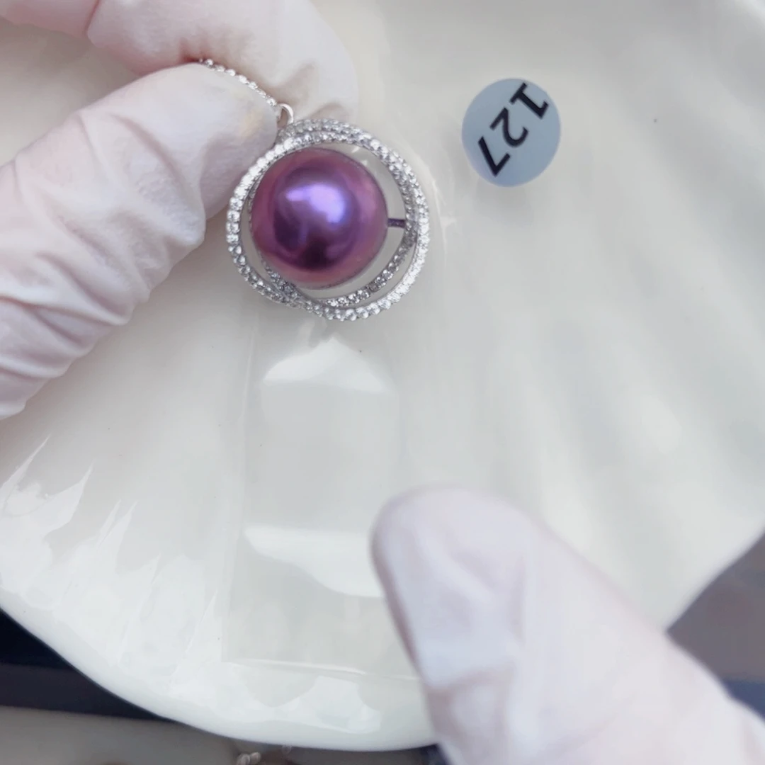 淡水珍珠银S925镶嵌颈饰