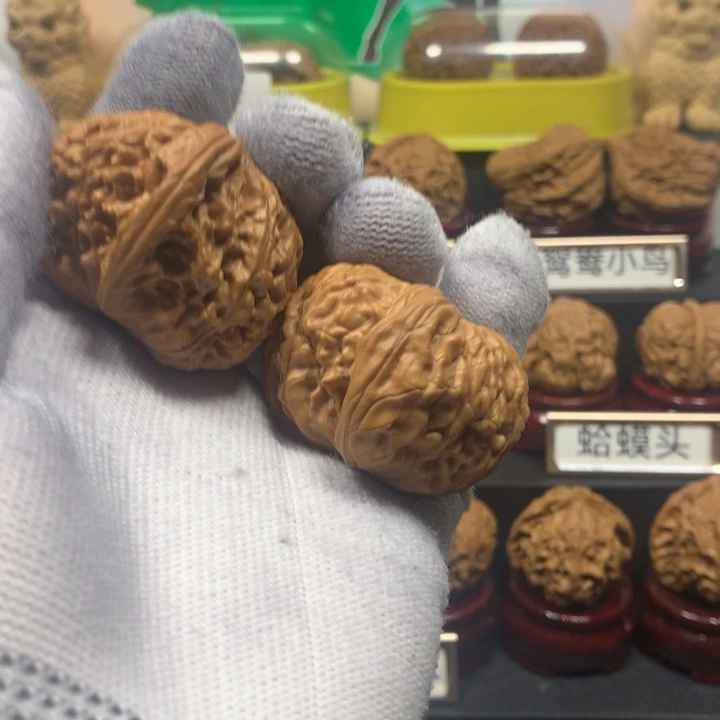 桃核把件枯**鸦磨盘异性核桃