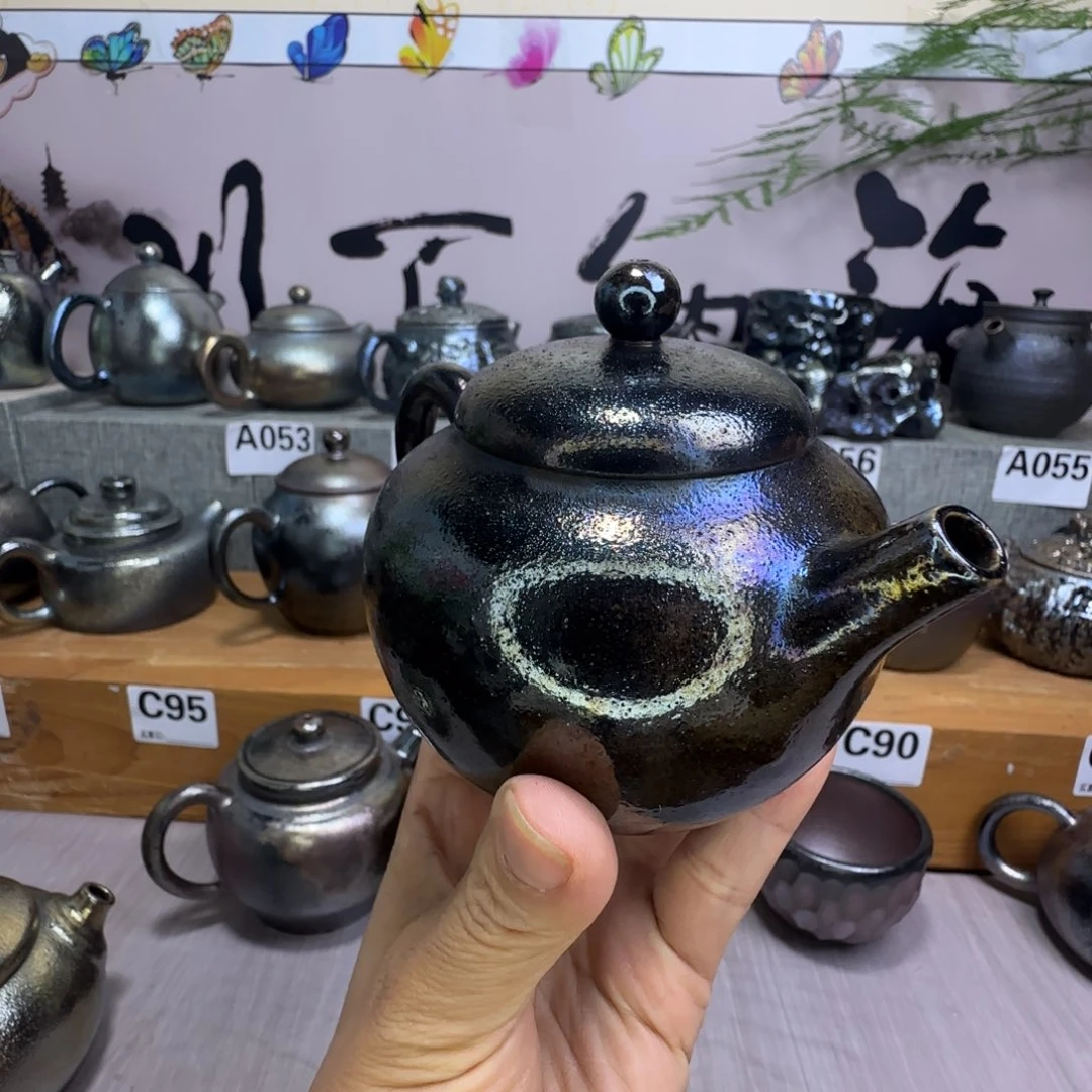 壶杯建水紫陶柴烧壶微瑕