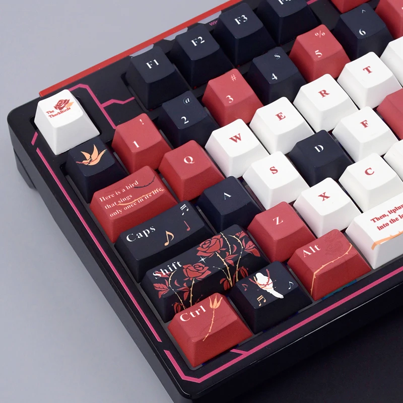 原创荆棘鸟键帽PBT原厂侧刻透光客制化Wooting60迈丛ACE68/ATKv75