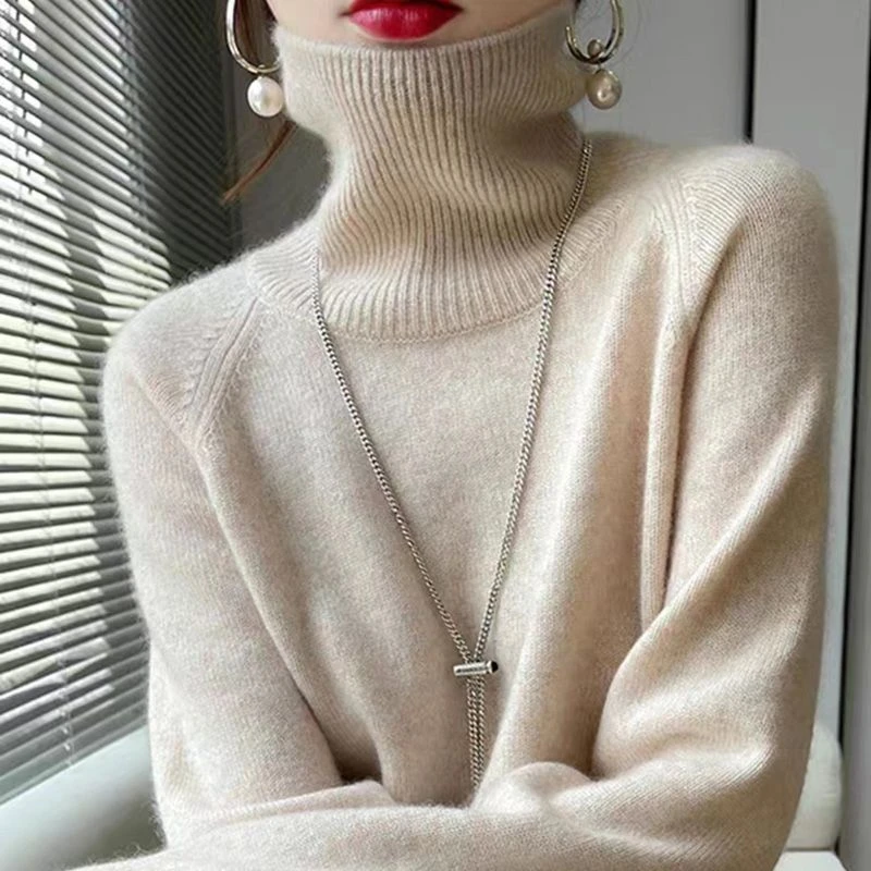 正品撤柜剪标羊毛衫高翻领打底毛衣秋冬季新款加厚针织衫上衣