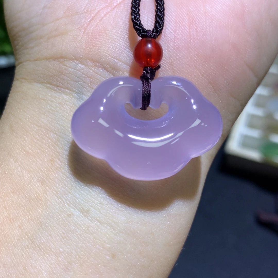 玛瑙/玉髓未镶嵌手镯冰紫如意锁