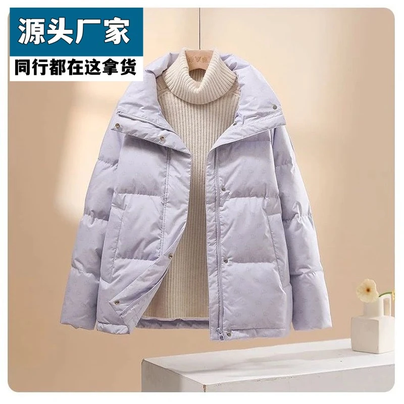 梵乐芬服女短款立领冬季新款大码宽松面包服小个子加厚保暖