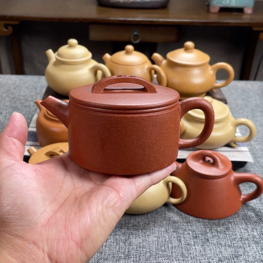 茶壶紫砂红降坡汉瓦全手40目200