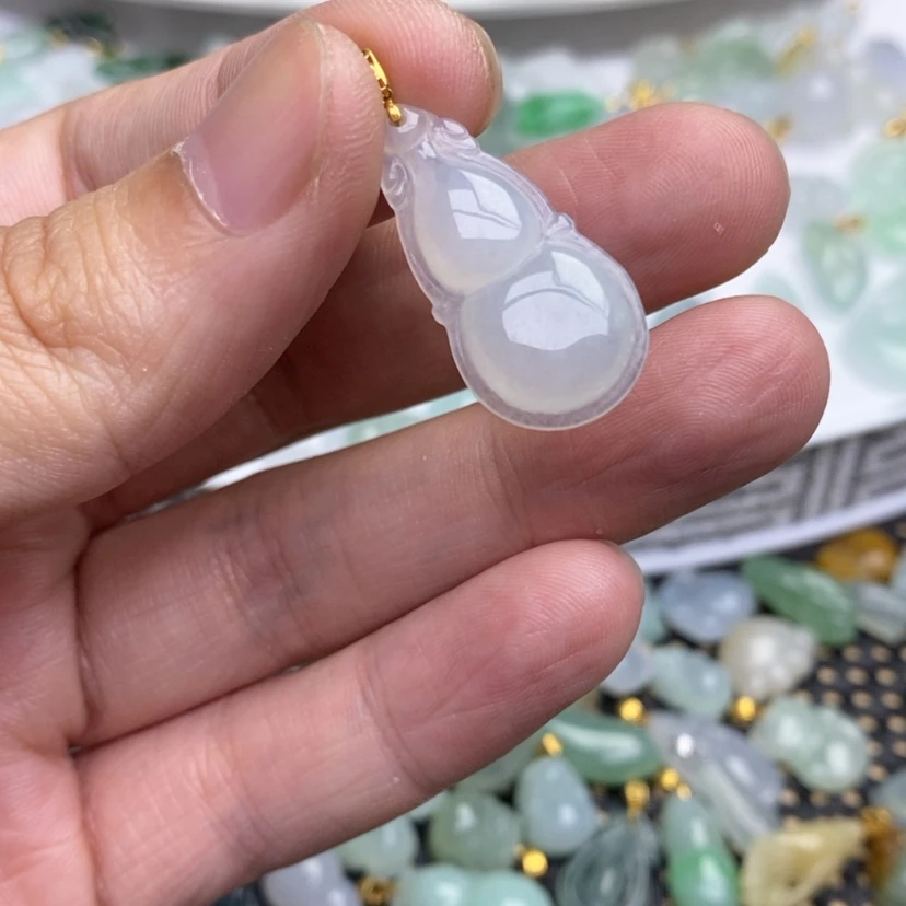 【闪购商品】翡翠18K金镶嵌吊坠(不含链)葫芦