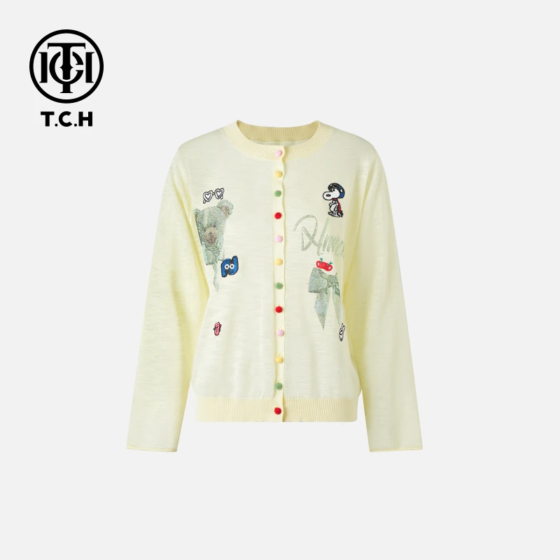 已下架私服烫钻工艺新时尚淑女百搭新潮流开衫女T75B43E5006轻奢t