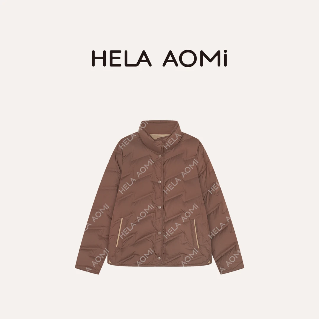 HELA AOMI “科鲁达白鹅”绒对贴压胶工艺廓型羽绒服CY5DM02529