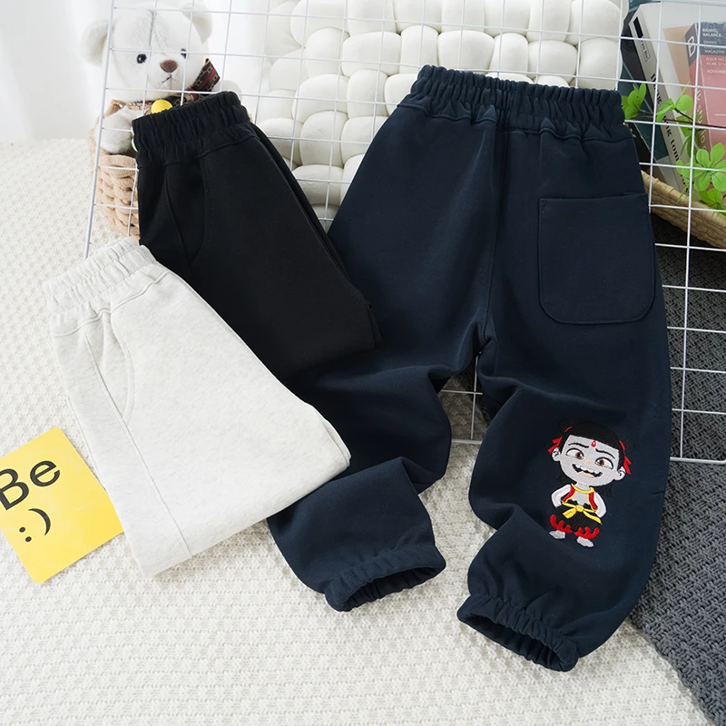 【春款哪吒】2025简约宽松儿童运动裤LenKid- 开心版