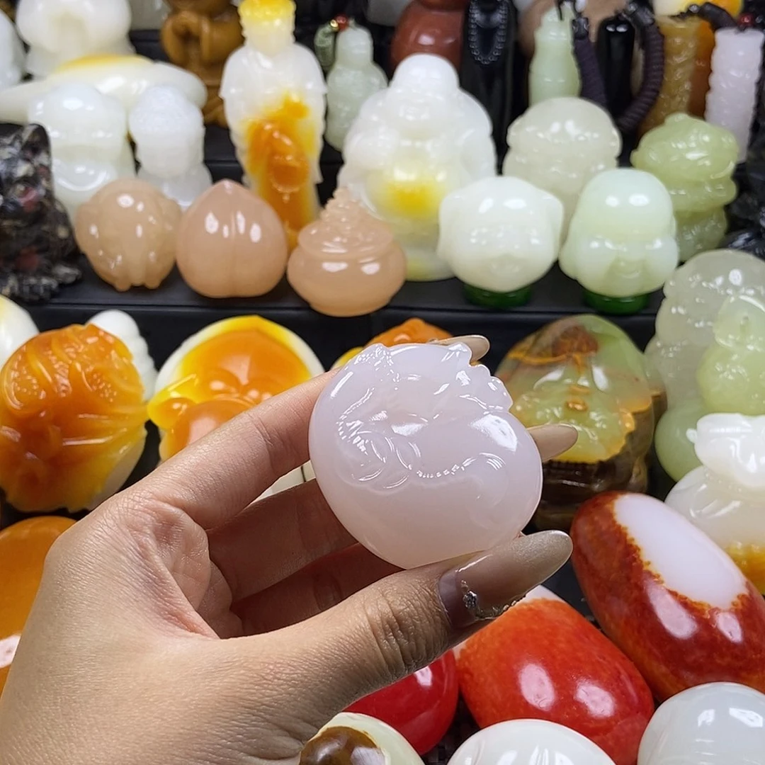 无花朵原石雕刻把件