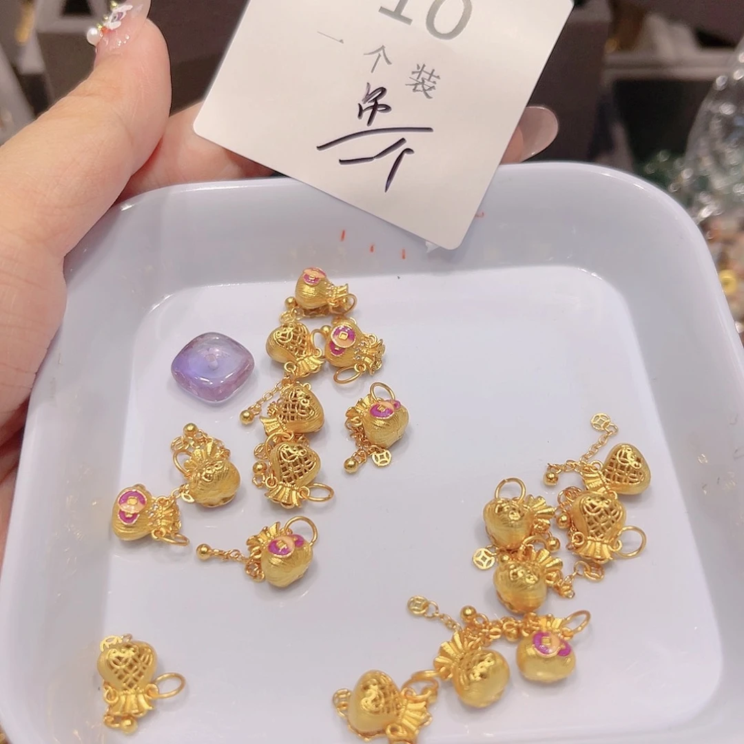 紫晶珠宝半成品银S925镀金镶嵌10