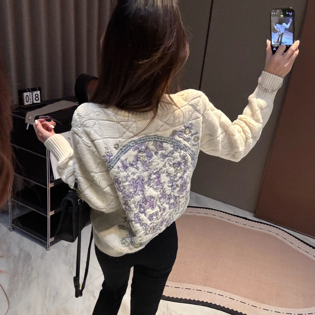 李馨儿【紫风铃】外套长袖琥珀流光韩版小众百搭洋气外穿毛衣外套