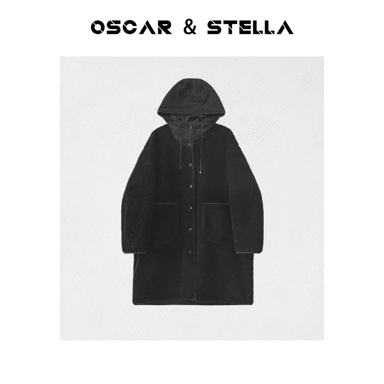 Oscar&Stella【默诗】长款连帽秋冬女羊毛外套41 59839