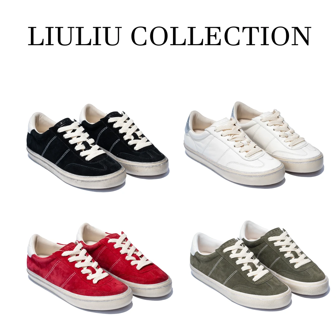 新款擦色羊皮浅口吸汗百搭休闲脏脏板鞋单鞋U145