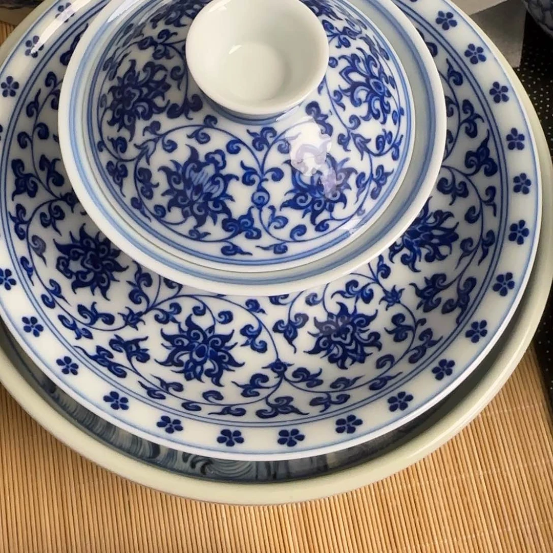 技***河微瑕全手绘景德镇陶瓷艺术茶具