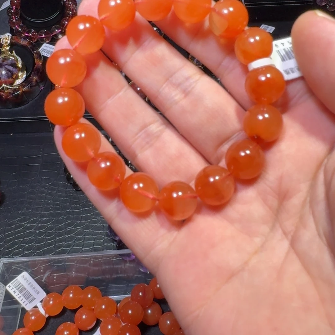 水晶手链未镶嵌珺红兔毛