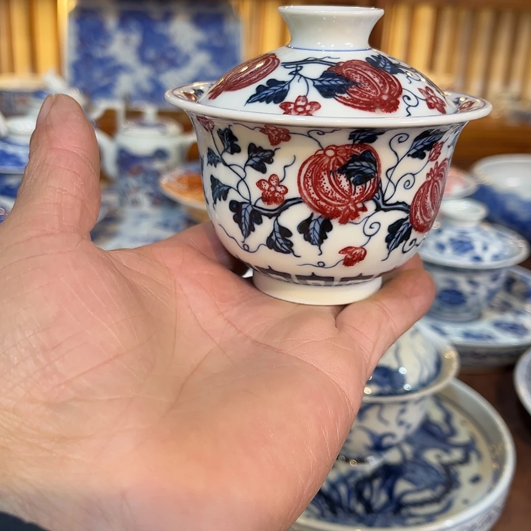 錡镇堂手工手绘盖碗