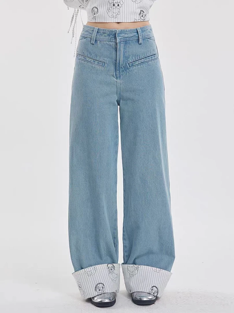 【景致】OooF!Yang 翻边印花牛仔裤25AW1383