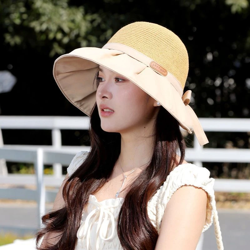 【减龄百搭】韩版渔夫帽大帽檐女春夏透气户外遮阳防晒蝴蝶结