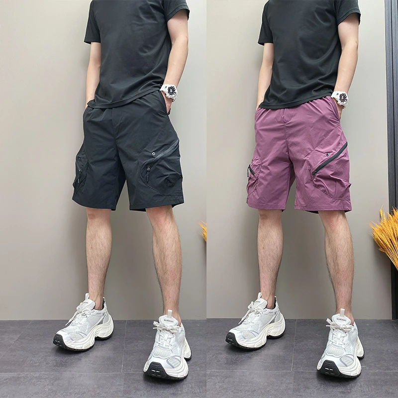 2025年夏季薄款潮流韩版痞帅个性设计感大口袋工装裤青年男士短裤