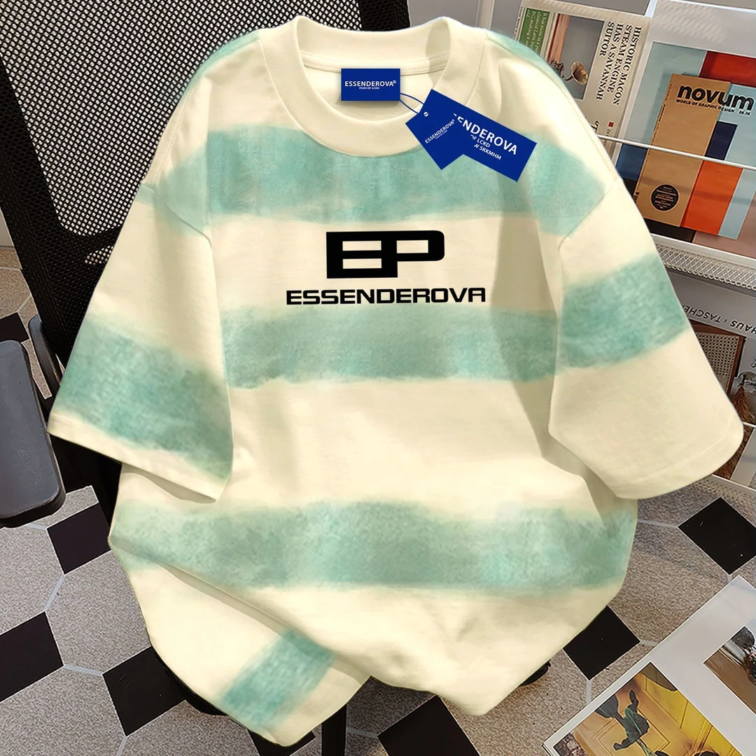 100%纯棉极简文艺设计感短袖t恤男女夏季爆款宽松圆领情侣上衣服