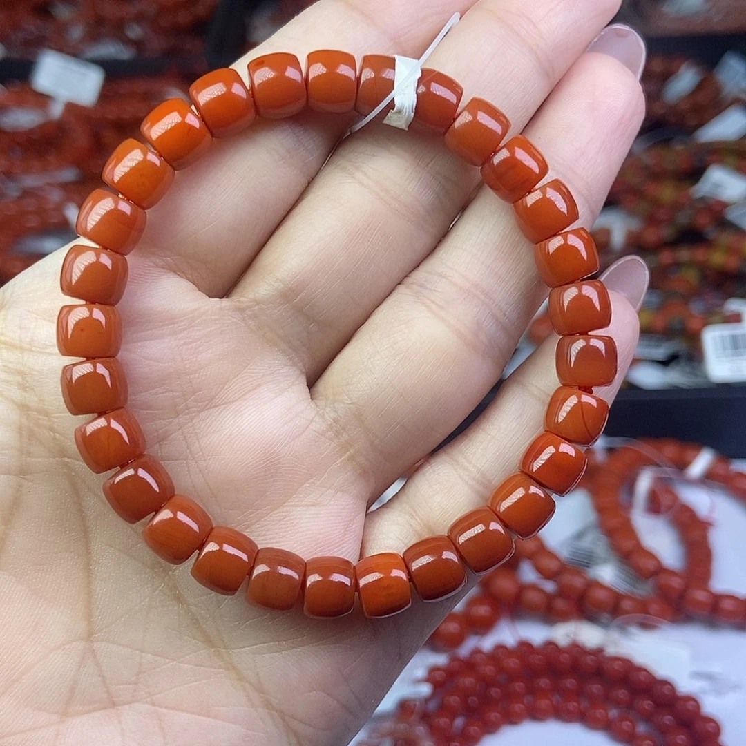 未镶嵌素圈南红玛瑙保山牛血红7mm