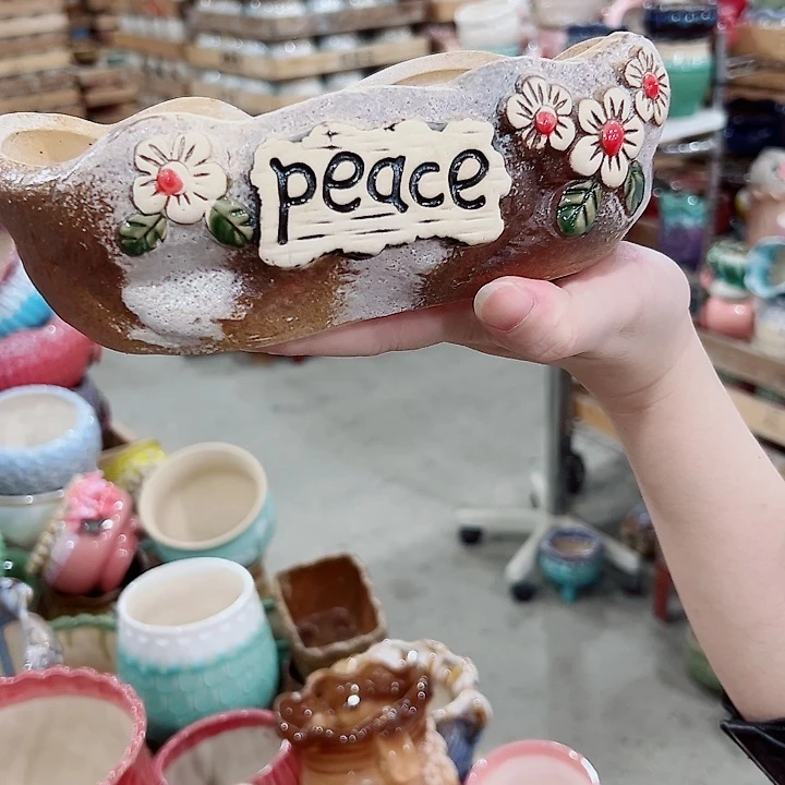 有孔.凑满10元发货多肉陶瓷花盆！