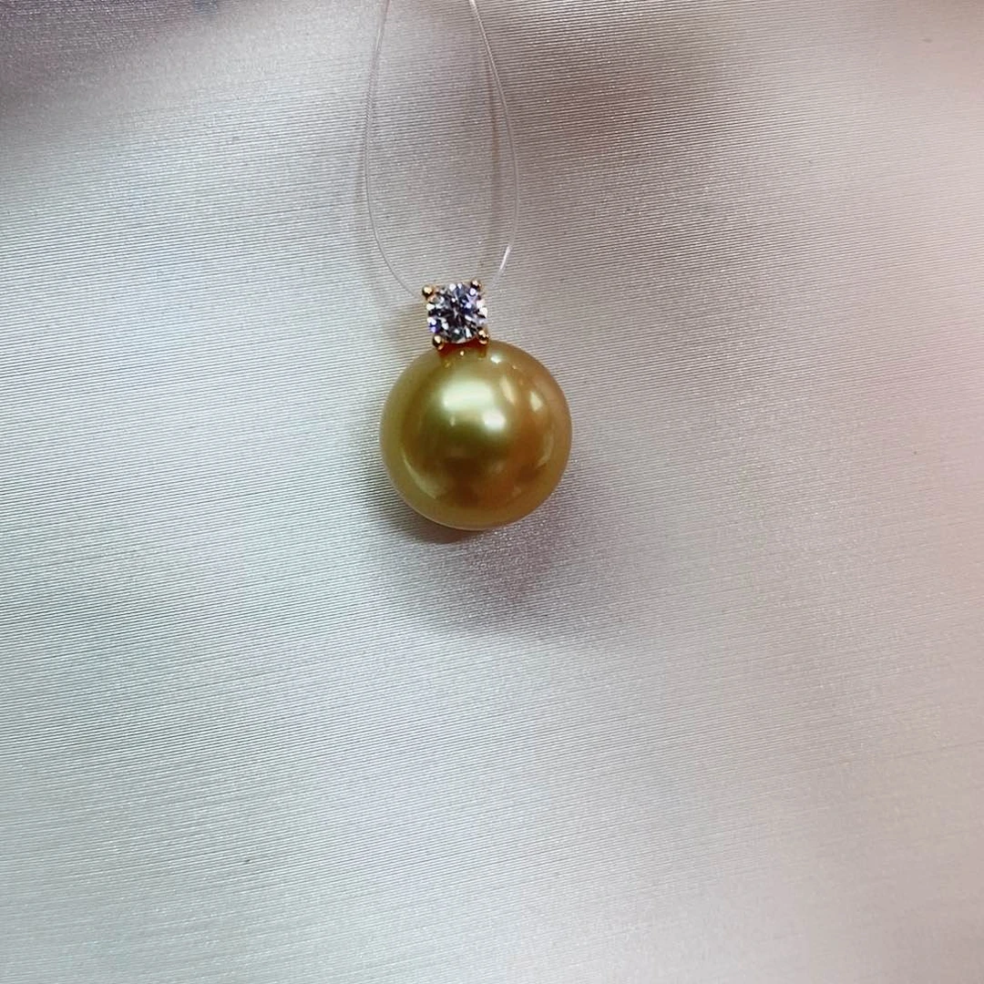 吊坠(不含链)银S925镶嵌海水珍珠10-11