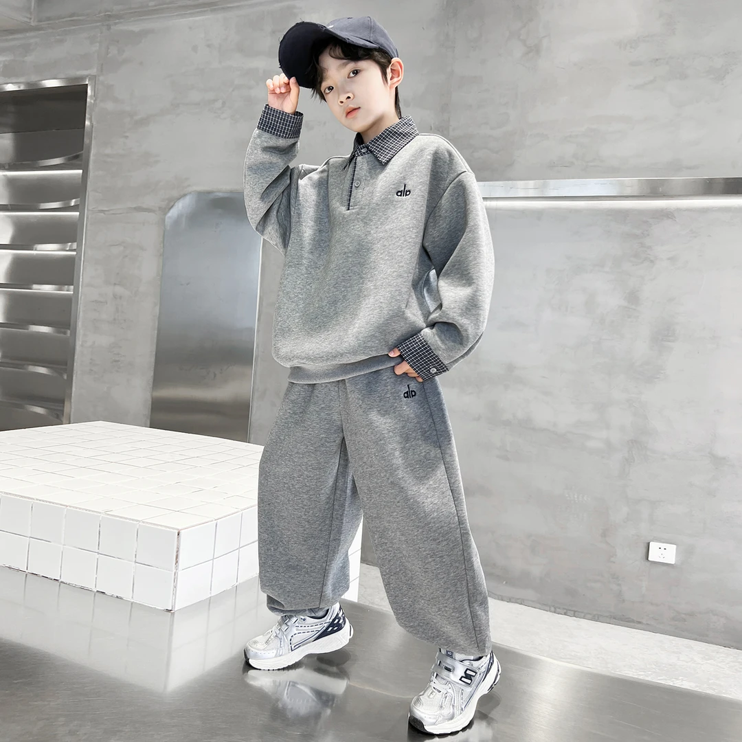 儿童装男童秋装卫衣套装2025新款中大童春秋款运动秋季酷帅气时髦