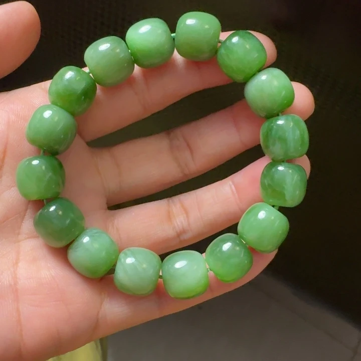 和田玉未镶嵌颈饰俄七粉绿13