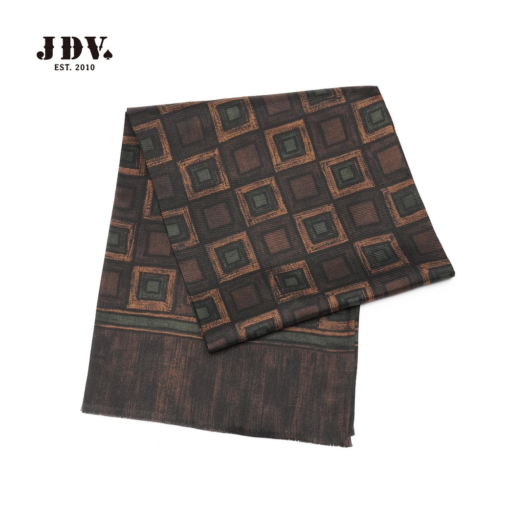J.D.V2025秋季新款商场同款设计师款复古满印真丝丝巾WAC5832