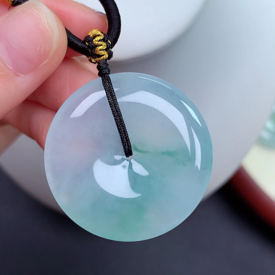 翡翠未镶嵌颈饰平安扣 35.1-6.1mm