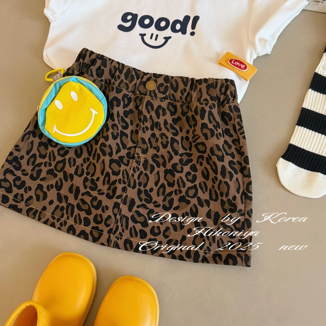 【U选嘉品】儿童节二Hihoniya~2025夏季亲子辣妹豹纹吸湿透气裙裤