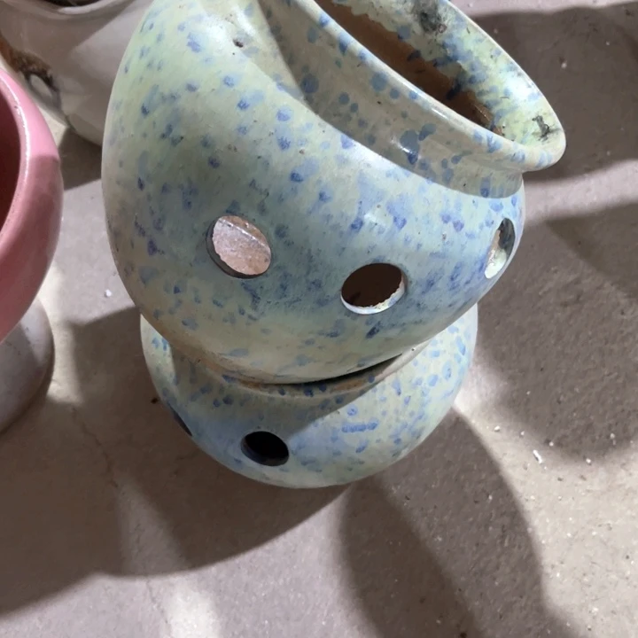紫砂花盆口径19高度20两只