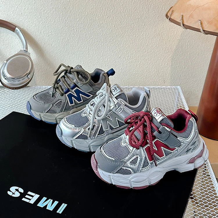 网红春季新款中大童鞋儿童运动鞋男童时尚老爹鞋女童透气休闲鞋