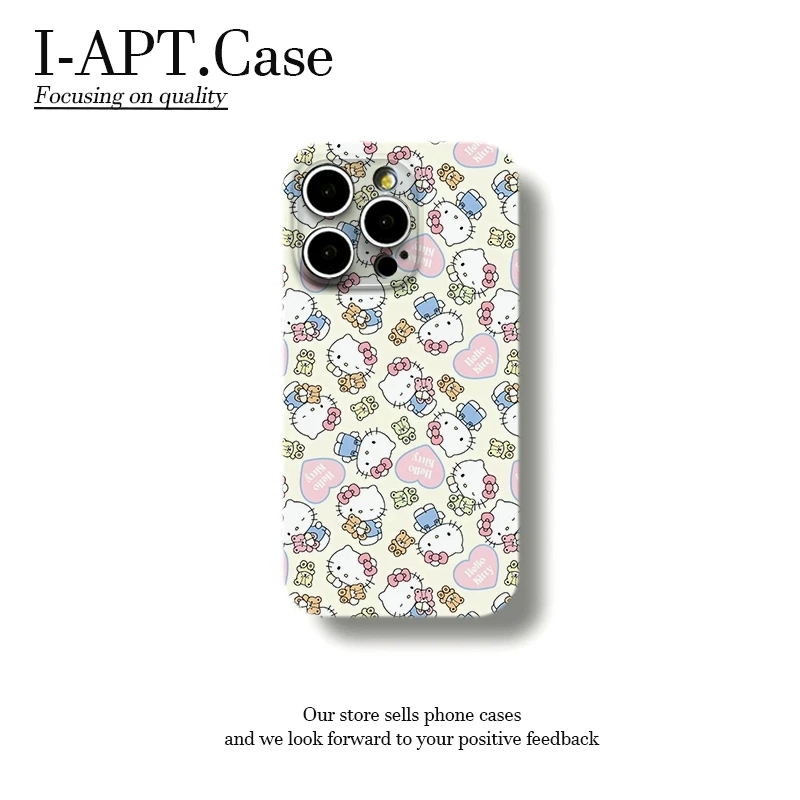 满屏KT小熊爱心菲林软壳适用iPhone苹果16手机壳华为oppo小米vivo