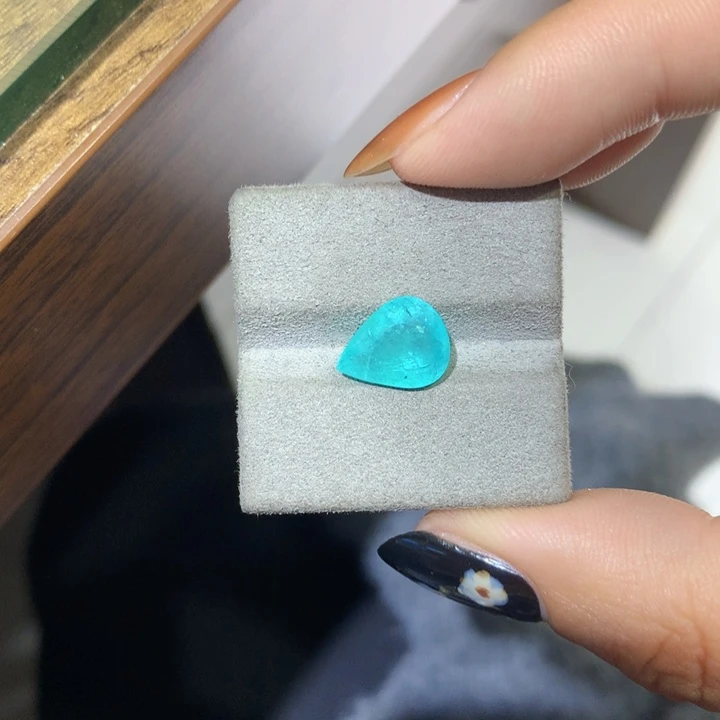 阿***i帕拉依巴碧玺未镶嵌珠宝半成品3.21ct霓虹蓝（吉尔德）